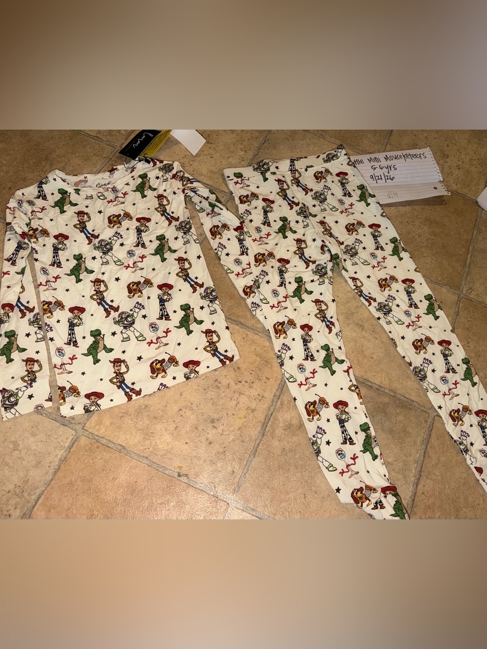 BAMBOO Cream Toy Story Print Kids Pajama Set